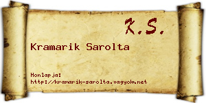Kramarik Sarolta névjegykártya
